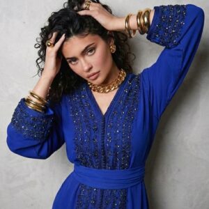 Modern Royal Blue Moroccan Caftan4